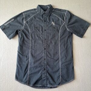 Harley Davidson Shirt Mens S Black Button Down Mechanic Motors Logo Cotton Biker
